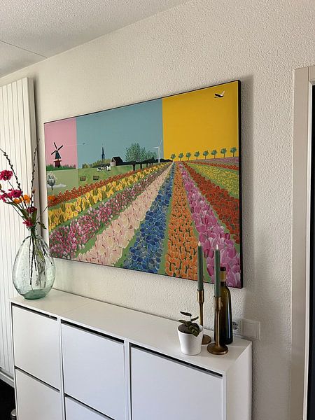 Kundenfoto: Holländische Blumenzwiebelfelder von Suzanne Allewelt, als ArtFrame