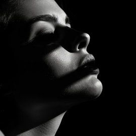 Woman in light and shadow by Poster Art Shop