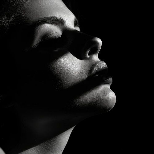 Vrouw in licht en schaduw