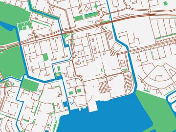 Kaart van Almere Centrum in de stijl Urban Ivory van Map Art Studio