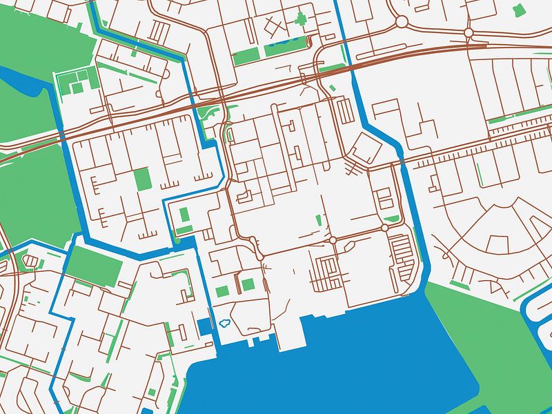 Map of Almere Centrum in the style Urban Ivory by De Kaartenwinkel