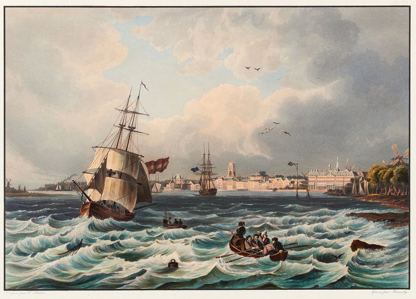 View of the city of Rotterdam, Johann Ludwig Bleuler by Masterful Masters