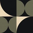 Moderne abstrakte minimalistische Kunst mit geometrischen Formen in Grün, Weiß und Schwarz von Dina Dankers Miniaturansicht