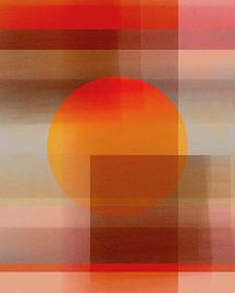 Abstract in neon-aardetinten. Oranje, bruin, taupe van Dina Dankers