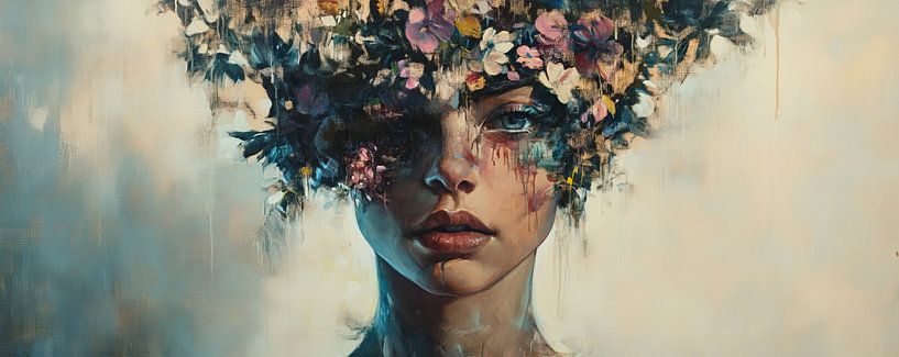 Porträt einer Frau von Blumen Studio