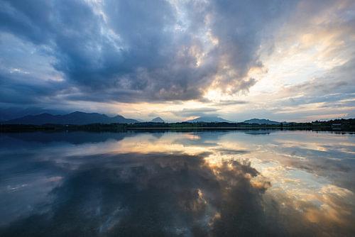 The murmur of Lake Hopfen in the evening glow by Walter G. Allgöwer