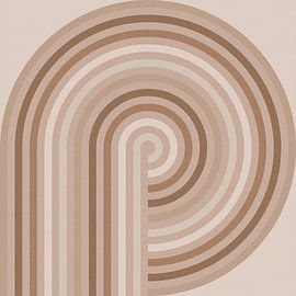 Modern abstract art in retro style in brown and beige by Dina Dankers
