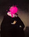 Rembrandt-Porträt eines Mannes mit rosa Farbfleck von Maarten Knops Miniaturansicht