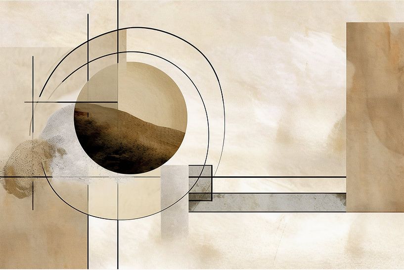 Taupe Minimalismus von ARTEO Gemälde