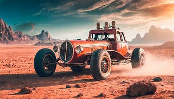 Mad Max auto in de woestijn van Mustafa Kurnaz