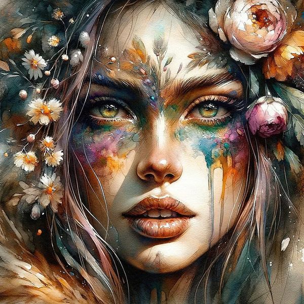 Aquarell Druide #4 von Chromatic Fusion Studio