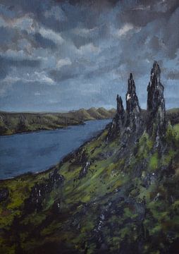 scenery old man of storr in Scotland van Art by Esther de Wolf