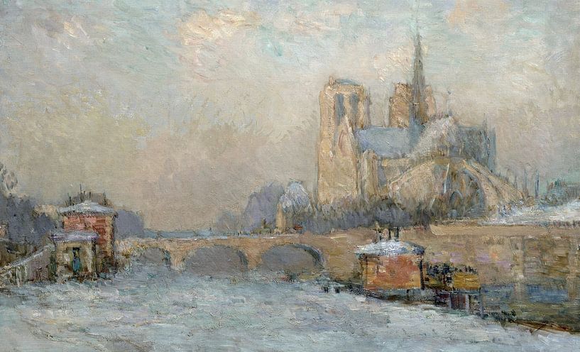 Albert-Charles Lebourg,Tournell and Notre Dame Pier, Paris by finemasterpiece