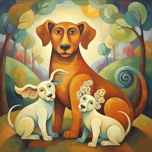 Seltsame Hundefamilie