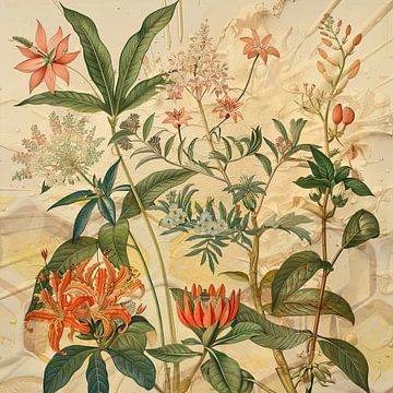 Botanische bloemen en planten print van Vlindertuin-Art