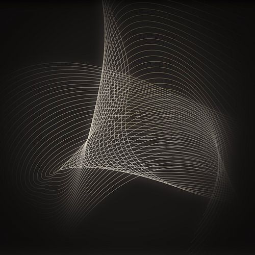 Geometrisch kunstwerk met gebogen lijnen