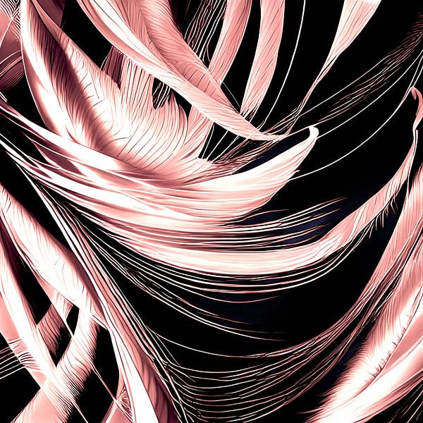 Veren dwarrelend in zachte roze pasteltinten van Lily van Riemsdijk - Art Prints with Color