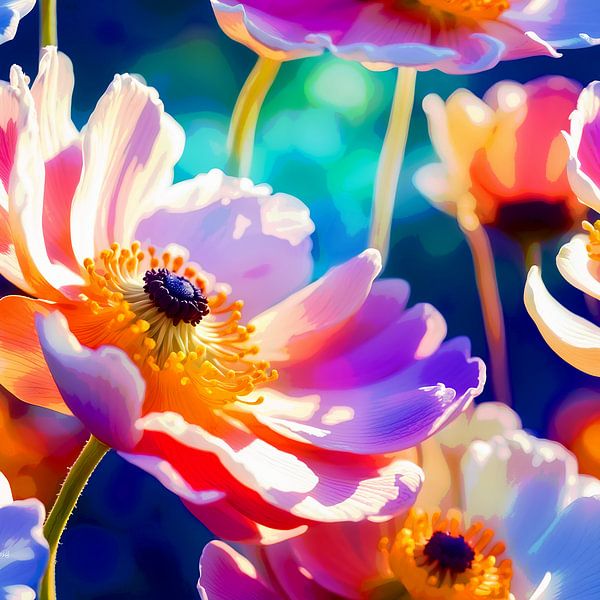 Anemonen in zonlicht van ellenilli .