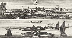 Gezicht op Culemborg, Gaspar Bouttats, 1674 van Atelier Liesjes