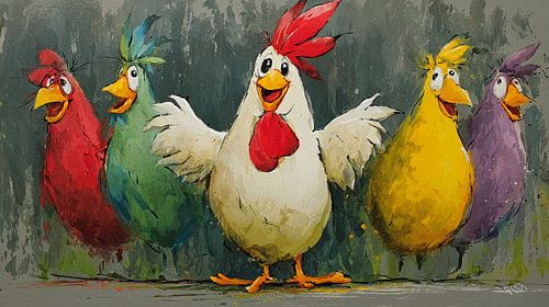 Pratende / Zingende Kippen