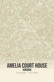Vintage map of Amelia Court House (Virginia), USA. by Prints of Place