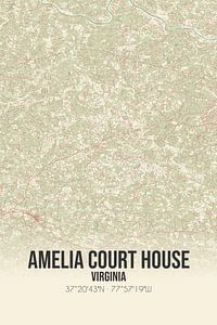 Vintage landkaart van Amelia Court House (Virginia), USA. van Rezona