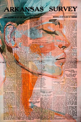 Gezicht en woorden van herinnering collage