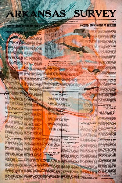 Face and words of remembrance collage by Poster Art Shop