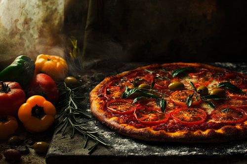 Heerlijke pizza met verse groenten