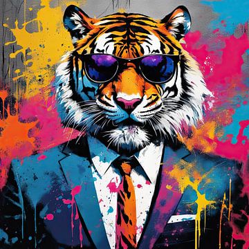 Pop Art Tiger 01.1 sur Blikvanger Schilderijen