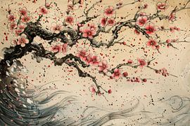 Cherry blossoms Hokusai by Poster Art Shop