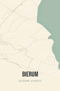 Vintage map of Bierum (Groningen) by Rezona