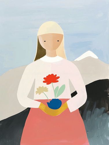 Illustration "Fille aux couleurs pastel&quot ;