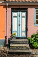 Colorful house with beautiful door