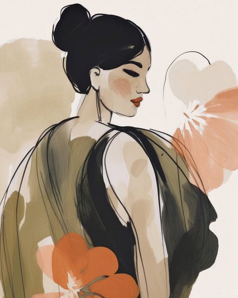 Illustration: modern portrait by Carla Van Iersel