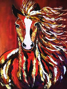 Cheval White Socks sur Kathleen Artist Fine Art