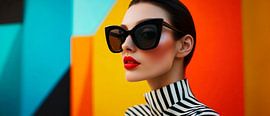 Fashionable woman with sunglasses by Poster Art Shop