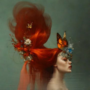 Schmetterlingskuss in Gold von Ria van Werven
