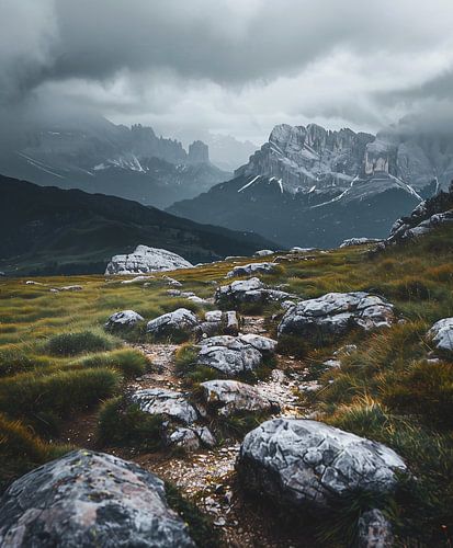 Bergwandeling in de mist
