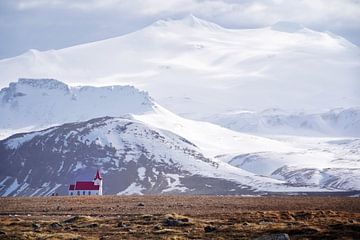 Kerkje voor een gletsjer van Elisa in Iceland