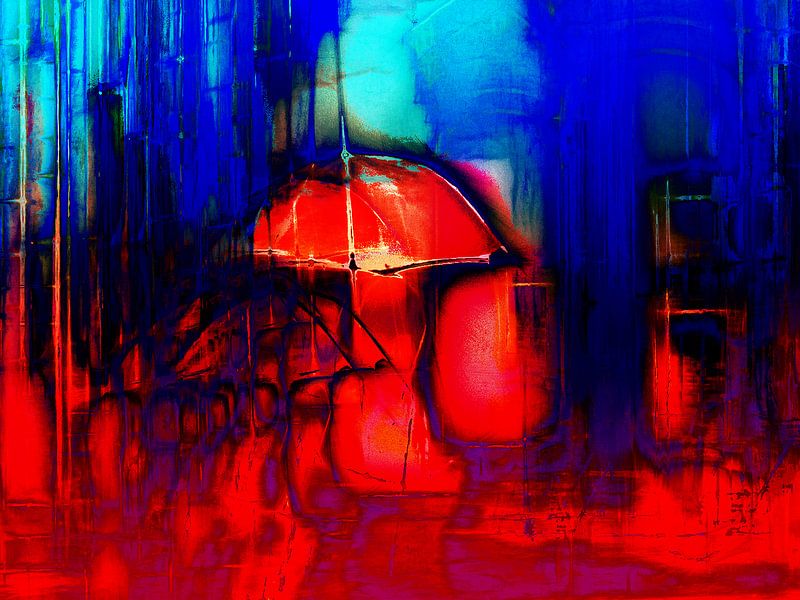 De rode paraplu van Gabi Hampe