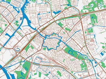 Carte de Zwolle dans le style Urban Ivory sur Map Art Studio