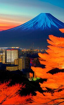 Japanischer Bergblick von Kunst van Krul