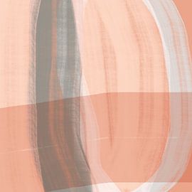 Art moderne abstrait minimaliste rose terracotta et taupe sur Dina Dankers