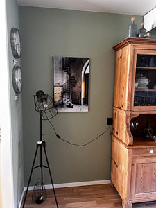 Verlassene Metalltreppe.