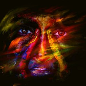 Starrende Augen