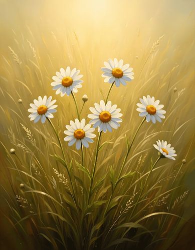 Goldenes Gänseblümchenfeld