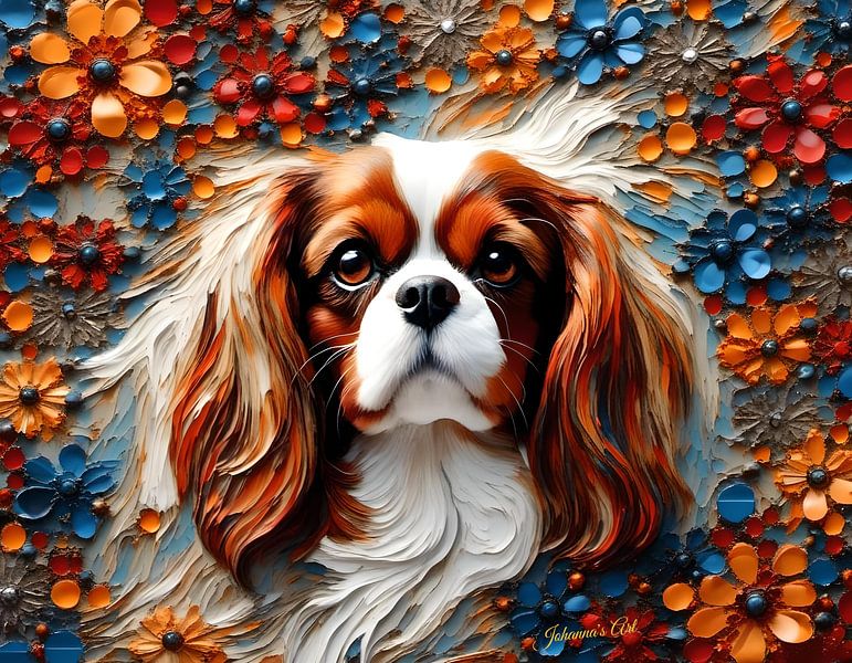 Dog Art - Cavalier King Charles Spaniel 1 by Johannas Art Creations
