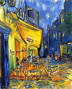 La terrasse accueillante.  Inspiration Vincent van Gogh ( 3 )