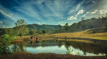 Australische Outback waterdam bij de Garrawilla boerderij